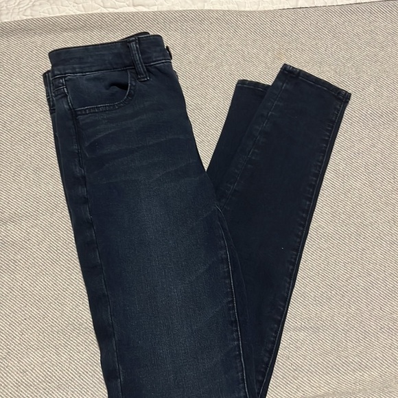 American Eagle Hi Rise Dark Wash Jeggings Sz 0 High Waist Waisted Stretch Slim - Picture 5 of 5